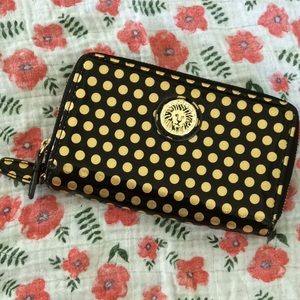 🌈 Anne Klein Black Gold zip around Wallet
